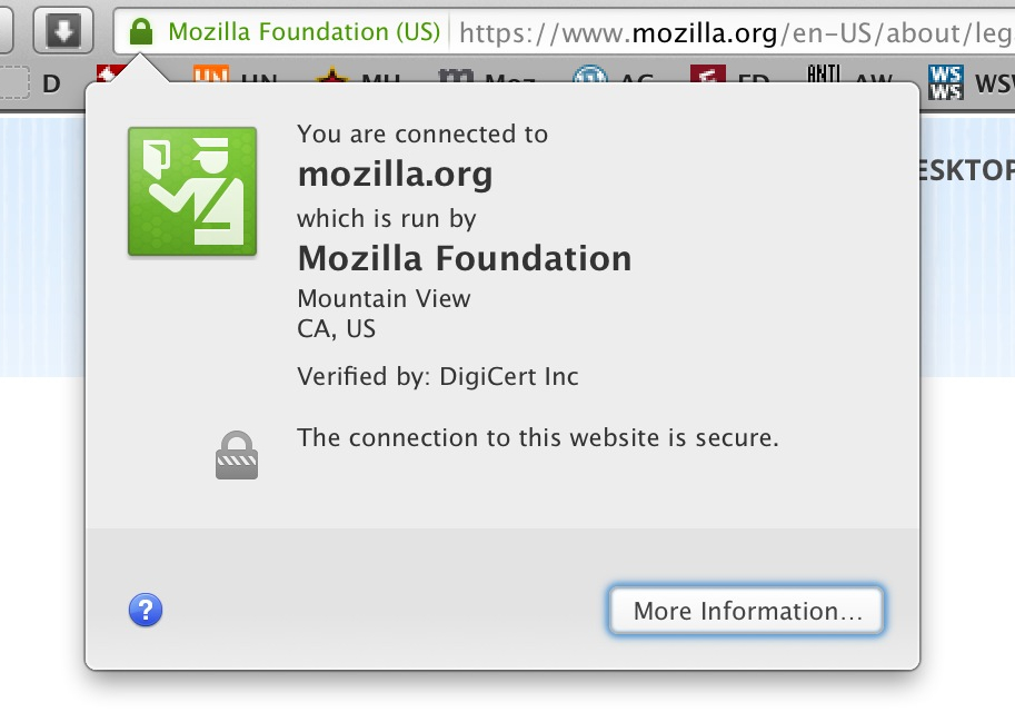 Figure 1. Firefox believes that “The connection to this website is secure.” Unfortunately, so do most users.